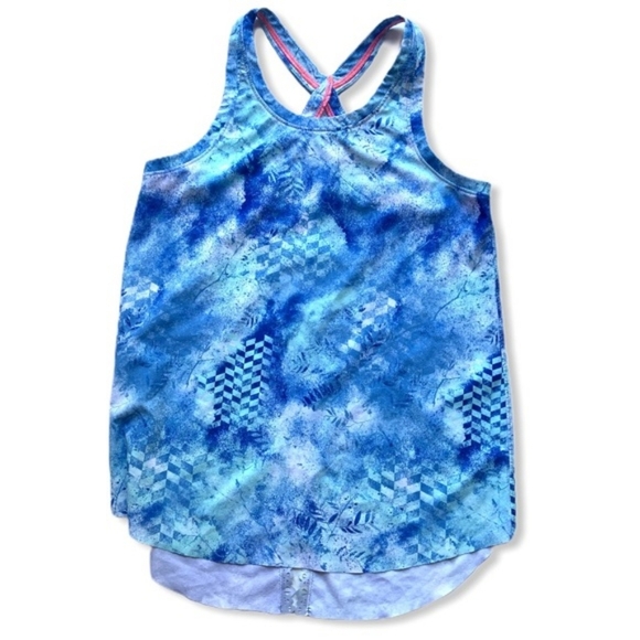 Ivivva Lululemon Girls Tranquil Blue Racerback Vented Laser Cut Tank Size 12 - Picture 1 of 13